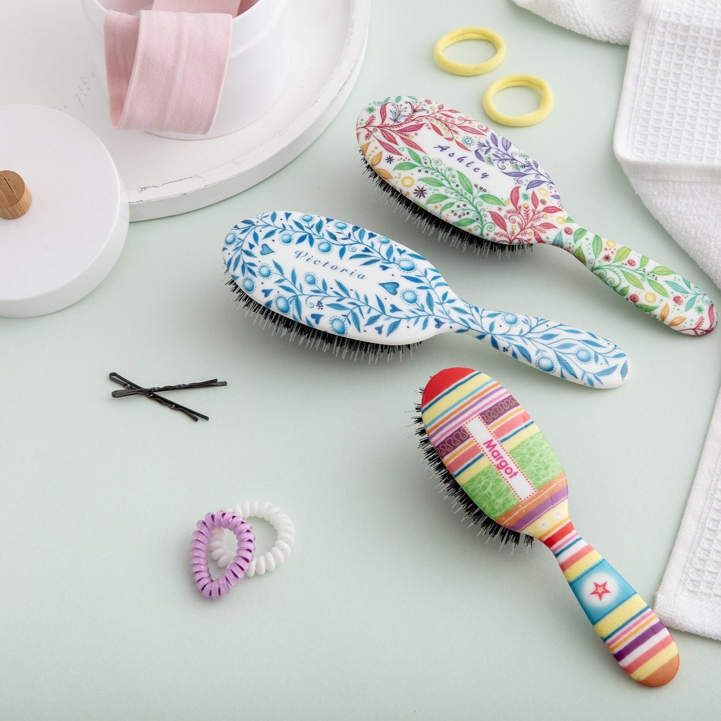 Beautiful Blue Personalized Hairbrush