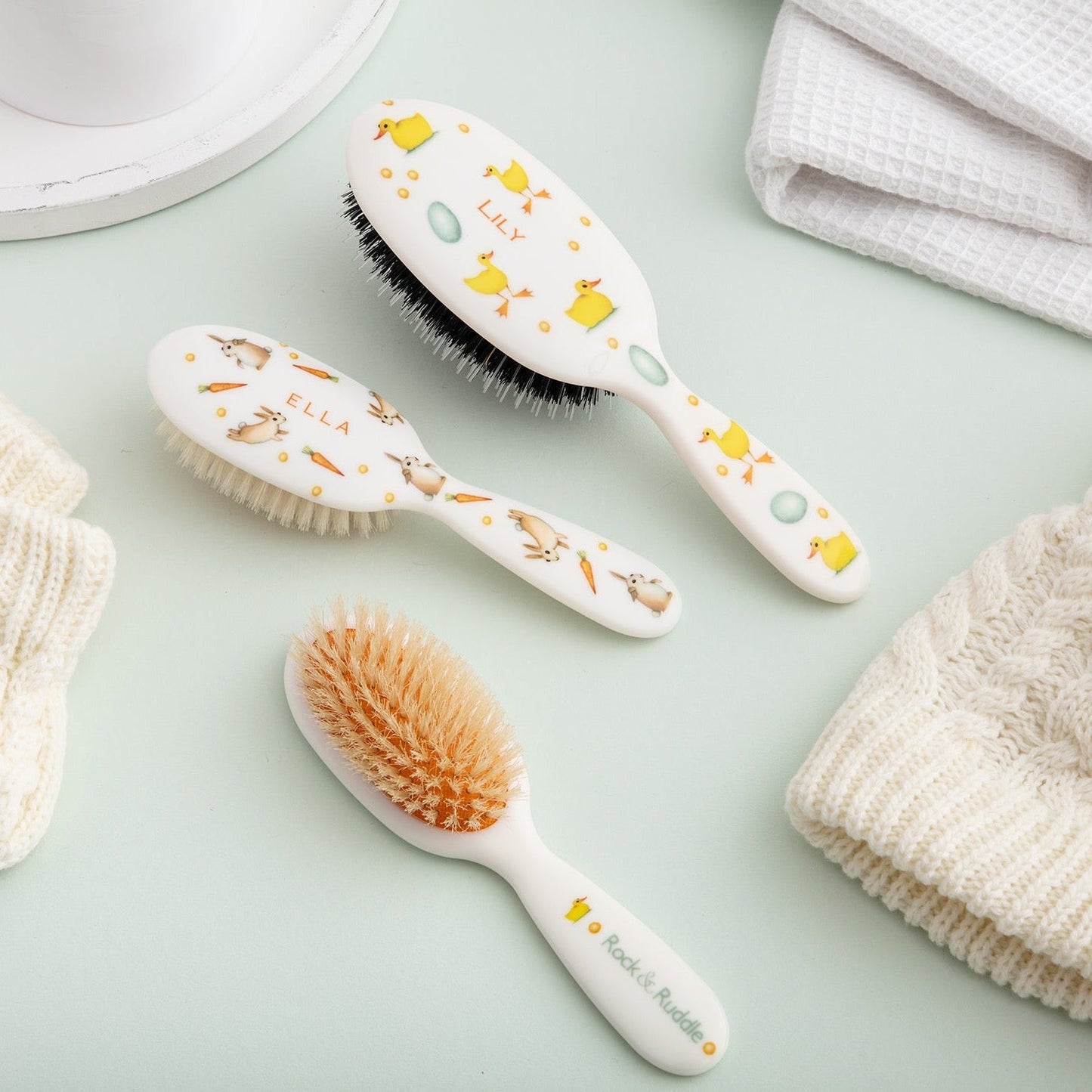 Rabbits Personalized Hairbrush