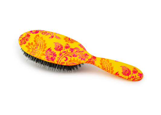 Saffron Swirl Bristle Hairbrush – Bold Design, Brilliant Shine